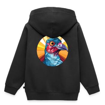 Cuckoo Colorful Watercolor Animal Pet Illustration - Kids Premium Organic Hoodie - black - Back - AI Model Kid Male (0cm)