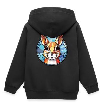 Chipmunk coloré aquarelle Animal Illustration - Sweat Premium à capuche enfant bio - noir - Dos - AI Model Kid Male (0cm)