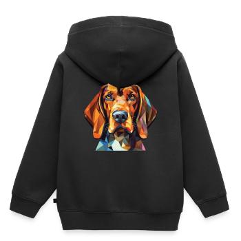 Amerikanisch Englisch Coonhound Hunderasse Aquarell - Kinder Premium Organic Hoodie - Schwarz - Hinten - AI Model Kid Male (0cm)
