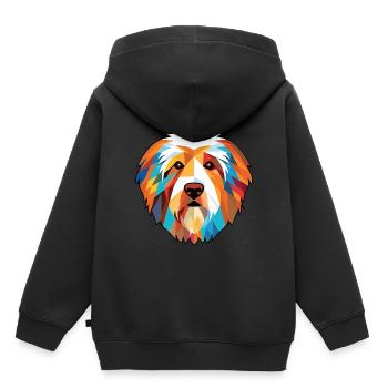Katalanischer Schäferhund Hund Rasse Aquarell Illustration - Kinder Premium Organic Hoodie - Schwarz - Hinten - AI Model Kid Male (0cm)