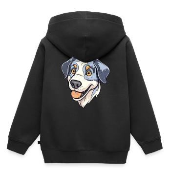 Moscou chien de garde race de chien dessin animé kawaii illustrat - Sweat Premium à capuche enfant bio - noir - Dos - AI Model Kid Male (0cm)