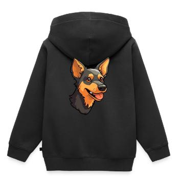 Lancashire Heeler Hunderasse Cartoon Kawaii Illustration - Kinder Premium Organic Hoodie - Schwarz - Hinten - AI Model Kid Male (0cm)