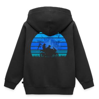 Motorrad Passion Death Starry Sunset Sensenmann - Kinder Premium Organic Hoodie - Schwarz - Hinten - AI Model Kid Male (0cm)