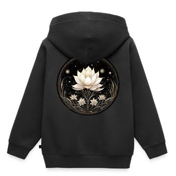 Lotusblüte - Kinder Premium Organic Hoodie - Schwarz - Hinten - AI Model Kid Male (0cm)