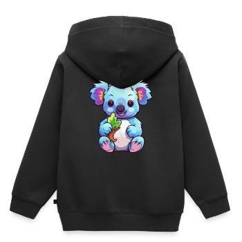 Koala Buntes Aquarell Cartoon Kawaii Tier - Kinder Premium Organic Hoodie - Schwarz - Hinten - AI Model Kid Male (0cm)