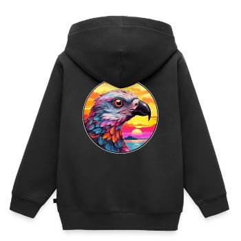 Cuckoo Colorful Watercolor Cartoon Kawaii Animal - Kids Premium Organic Hoodie - black - Back - AI Model Kid Male (0cm)