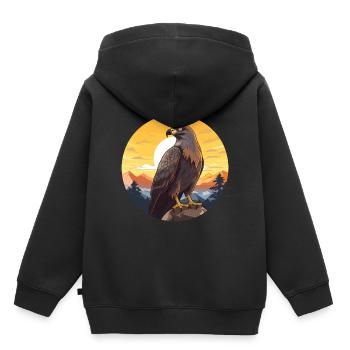 Buse colorée aquarelle dessin animé Kawaii Animal - Sweat Premium à capuche enfant bio - noir - Dos - AI Model Kid Male (0cm)