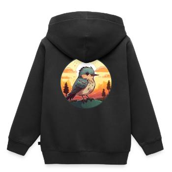 Cuckoo Colorful Watercolor Cartoon Kawaii Animal - Kids Premium Organic Hoodie - black - Back - AI Model Kid Male (0cm)