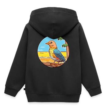 Cuckoo Watercolor Cartoon Kawaii Clipart Animal - Kids Premium Organic Hoodie - black - Back - AI Model Kid Male (0cm)