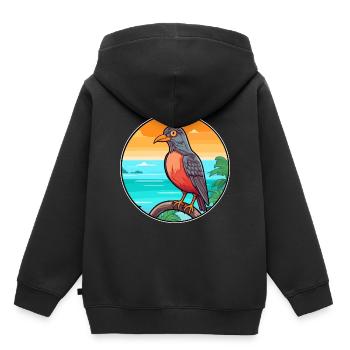 Cuckoo Watercolor Cartoon Kawaii Clipart Animal - Kids Premium Organic Hoodie - black - Back - AI Model Kid Male (0cm)