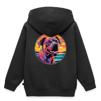 Cordoba Chien De Combat Race Coloré Cartoon Waterc - Sweat Premium à capuche enfant bio - noir - Dos - AI Model Kid Male (0cm)