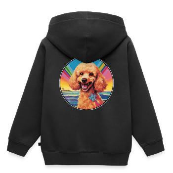 Corded Poodle Dog Breed Colorful Cartoon Watercolo - Kids Premium Organic Hoodie - black - Back - AI Model Kid Male (0cm)