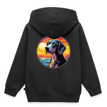 Sibirische dreifarbige Hunderasse Bunte Karikatur - Kinder Premium Organic Hoodie - Schwarz - Hinten - AI Model Kid Male (0cm)