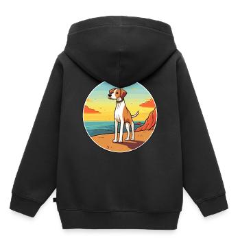 Alano Español Hund Rasse Cartoon Kawaii Clipart Hund - Kinder Premium Organic Hoodie - Schwarz - Hinten - AI Model Kid Male (0cm)