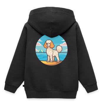 Corded Poodle Dog Breed Cartoon Kawaii Clipart Dog - Kids Premium Organic Hoodie - black - Back - AI Model Kid Male (0cm)
