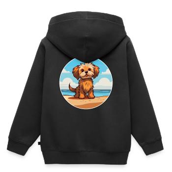 Lowchen Little Lion Dog Breed Cartoon Kawaii Dog - Kids Premium Organic Hoodie - black - Back - AI Model Kid Male (0cm)