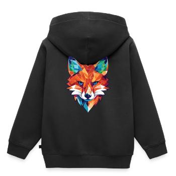 Érudit Renard Coloré Aquarelle Animal Animal Dessin Animé - Sweat Premium à capuche enfant bio - noir - Dos - AI Model Kid Male (0cm)