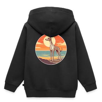 Old Croatian Sighthound Dog Breed Cartoon Kawaii - Kids Premium Organic Hoodie - black - Back - AI Model Kid Male (0cm)