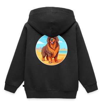 Tibetischer Mastiff Hund Rasse Cartoon Kawaii Clipart - Kinder Premium Organic Hoodie - Schwarz - Hinten - AI Model Kid Male (0cm)