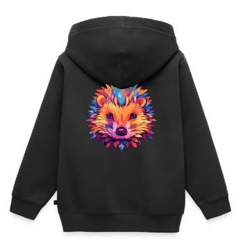 Igel Buntes Aquarell Cartoon Kawaii Tier - Kinder Premium Organic Hoodie - Schwarz - Hinten - AI Model Kid Male (0cm)