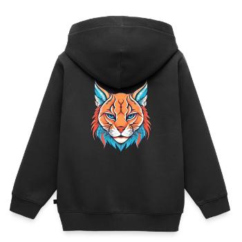 Rotluchs buntes Aquarell Karikatur Kawaii Tier - Kinder Premium Organic Hoodie - Schwarz - Hinten - AI Model Kid Male (0cm)