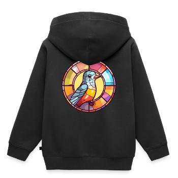 Kuckuck Bunte Karikatur Kawaii Anima - Kinder Premium Organic Hoodie - Schwarz - Hinten - AI Model Kid Male (0cm)