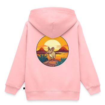 Elephant Shrew Colorful Watercolor Cartoon Kawaii - Kids Premium Organic Hoodie - rose - Back - AI Model Kid Female (0cm)
