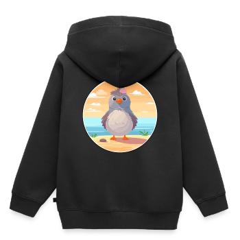 Cuckoo Cartoon Yoga Beach Summer Illustration - Kids Premium Organic Hoodie - black - Back - AI Model Kid Male (0cm)