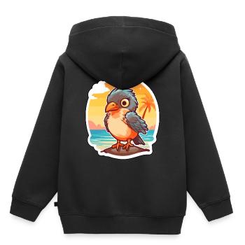 Cuckoo Funny Cartoon Kawaii Beach Illustration - Kids Premium Organic Hoodie - black - Back - AI Model Kid Male (0cm)