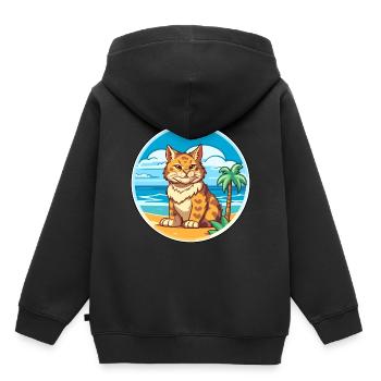 Rotluchs Aquarell Cartoon Kawaii Clipart Tier - Kinder Premium Organic Hoodie - Schwarz - Hinten - AI Model Kid Male (0cm)