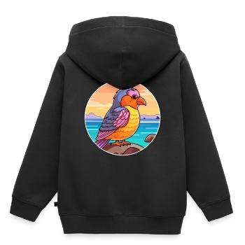 Cuckoo Watercolor Cartoon Kawaii Clipart Animal - Kids Premium Organic Hoodie - black - Back - AI Model Kid Male (0cm)