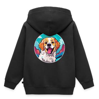 Alano Español Hunderasse Cartoon Kawaii Aquarell - Kinder Premium Organic Hoodie - Schwarz - Hinten - AI Model Kid Male (0cm)