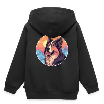 Carpates Berger Chien Race Cartoon Kawaii Eau - Sweat Premium à capuche enfant bio - noir - Dos - AI Model Kid Male (0cm)