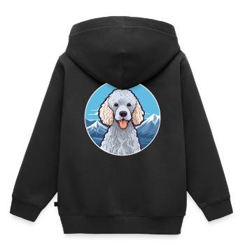 Corded Poodle Dog Breed Cartoon Kawaii Watercolor - Kids Premium Organic Hoodie - black - Back - AI Model Kid Male (0cm)