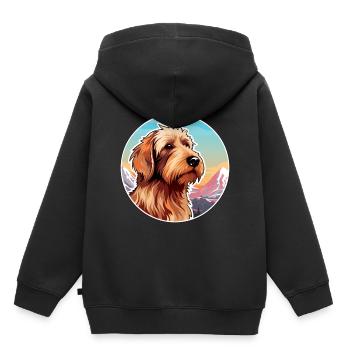 Griffon Fauve De Bretagne Dog Breed Cartoon Kawaii - Kids Premium Organic Hoodie - black - Back - AI Model Kid Male (0cm)