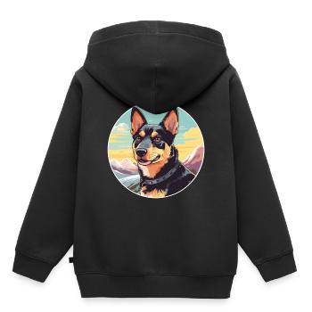 Lancashire Heeler Hunderasse Cartoon Kawaii Waterco - Kinder Premium Organic Hoodie - Schwarz - Hinten - AI Model Kid Male (0cm)