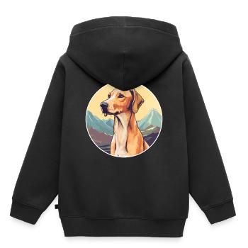 Alter kroatischer Windhund Hunderasse Cartoon Kawaii W - Kinder Premium Organic Hoodie - Schwarz - Hinten - AI Model Kid Male (0cm)