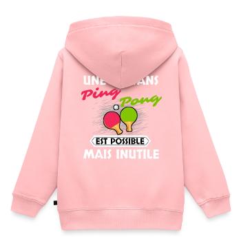 Table de Tennis - Sweat Premium à capuche enfant bio - rose - Dos - AI Model Kid Female (0cm)