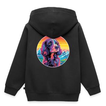 Boykin Spaniel Dog Breed Cartoon Kawaii Watercolor - Kids Premium Organic Hoodie - black - Back - AI Model Kid Male (0cm)