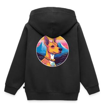 Cirneco Dell Ätna Hunderasse Cartoon Kawaii Waterco - Kinder Premium Organic Hoodie - Schwarz - Hinten - AI Model Kid Male (0cm)