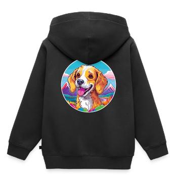Cao de Castro Laboreiro Hunderasse Cartoon Kawaii W - Kinder Premium Organic Hoodie - Schwarz - Hinten - AI Model Kid Male (0cm)