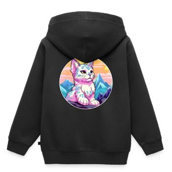 Australian Spotted Mist Cat Colorful Cartoon Water - Kids Premium Organic Hoodie - black - Back - AI Model Kid Male (0cm)