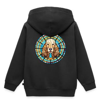 Corded Poodle Dog Breed Stained Glass Colorful Wat - Kids Premium Organic Hoodie - black - Back - AI Model Kid Male (0cm)