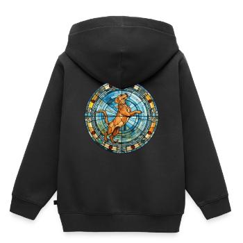 Cordoba chien de combat race vitrail coloré - Sweat Premium à capuche enfant bio - noir - Dos - AI Model Kid Male (0cm)