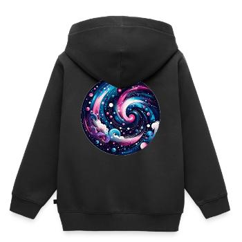 Galaxy - Kinder Premium Organic Hoodie - Schwarz - Hinten - AI Model Kid Male (0cm)