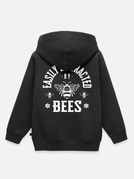 Easily distracted by bees - Kinder Premium Organic Hoodie - Schwarz