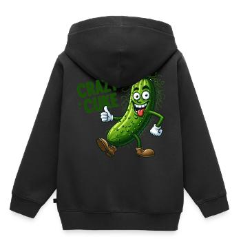 Crazy Veggies Hairy Cuke Thumbs Up - Kinder Premium Organic Hoodie - Schwarz - Hinten - AI Model Kid Male (0cm)