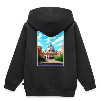 Vatikan Italien Dekoration Vintage Reiseposter WPA - Kinder Premium Organic Hoodie - Schwarz - Hinten - AI Model Kid Male (0cm)