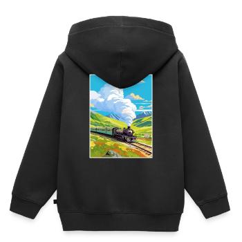 Orient Express Europa Deko Vintage Reiseposter - Kinder Premium Organic Hoodie - Schwarz - Hinten - AI Model Kid Male (0cm)