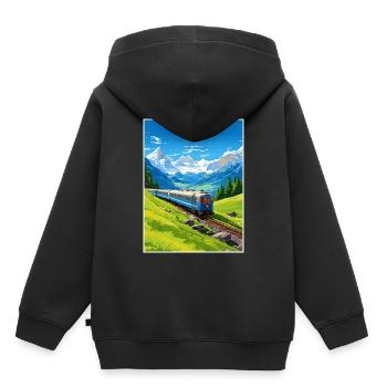 Orient Express Europa Deko Vintage Reiseposter - Kinder Premium Organic Hoodie - Schwarz - Hinten - AI Model Kid Male (0cm)